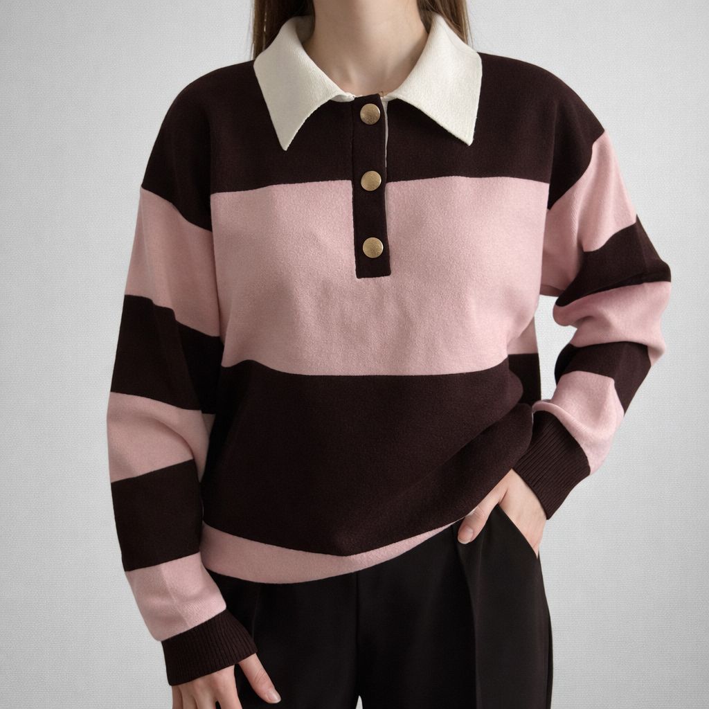 Emma Sweater Roze/Bruin - 3014