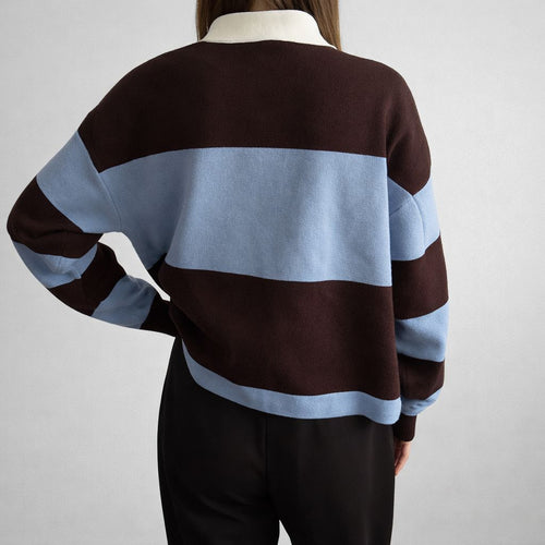 Emma Sweater Blauw/Bruin - 3013