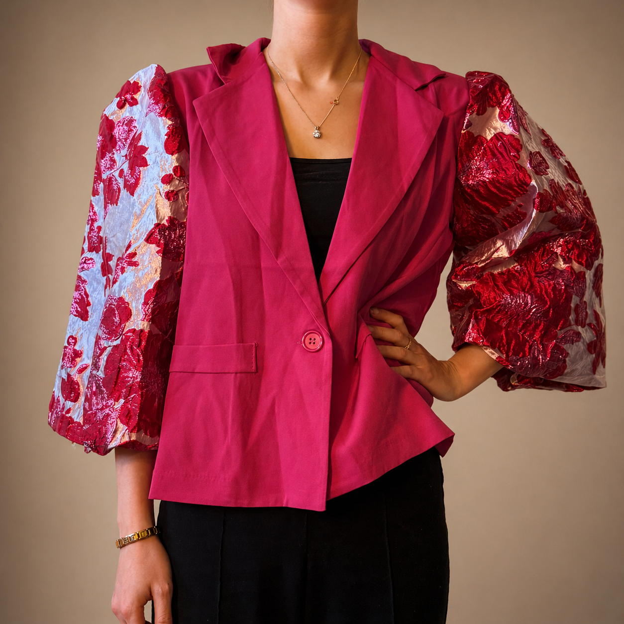 Flower Blazer Hotpink - 3028