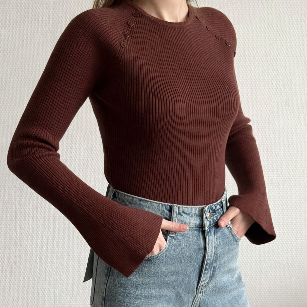 Lizzy Longsleeve Bruin - 3003