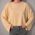Striped long-sleeved shirt Geel/Lichtroze - 3023