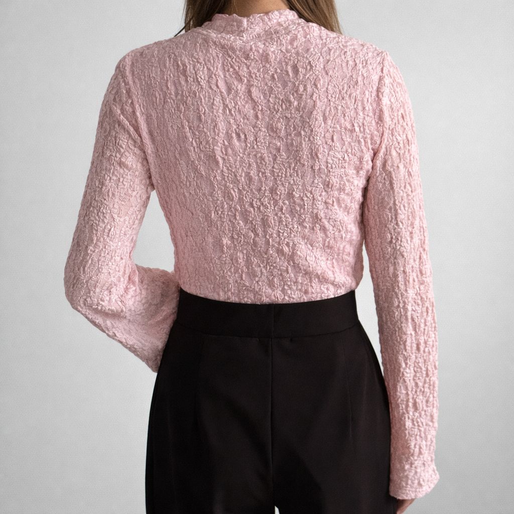 Sera Kanten Longsleeve Lichtroze - 3009