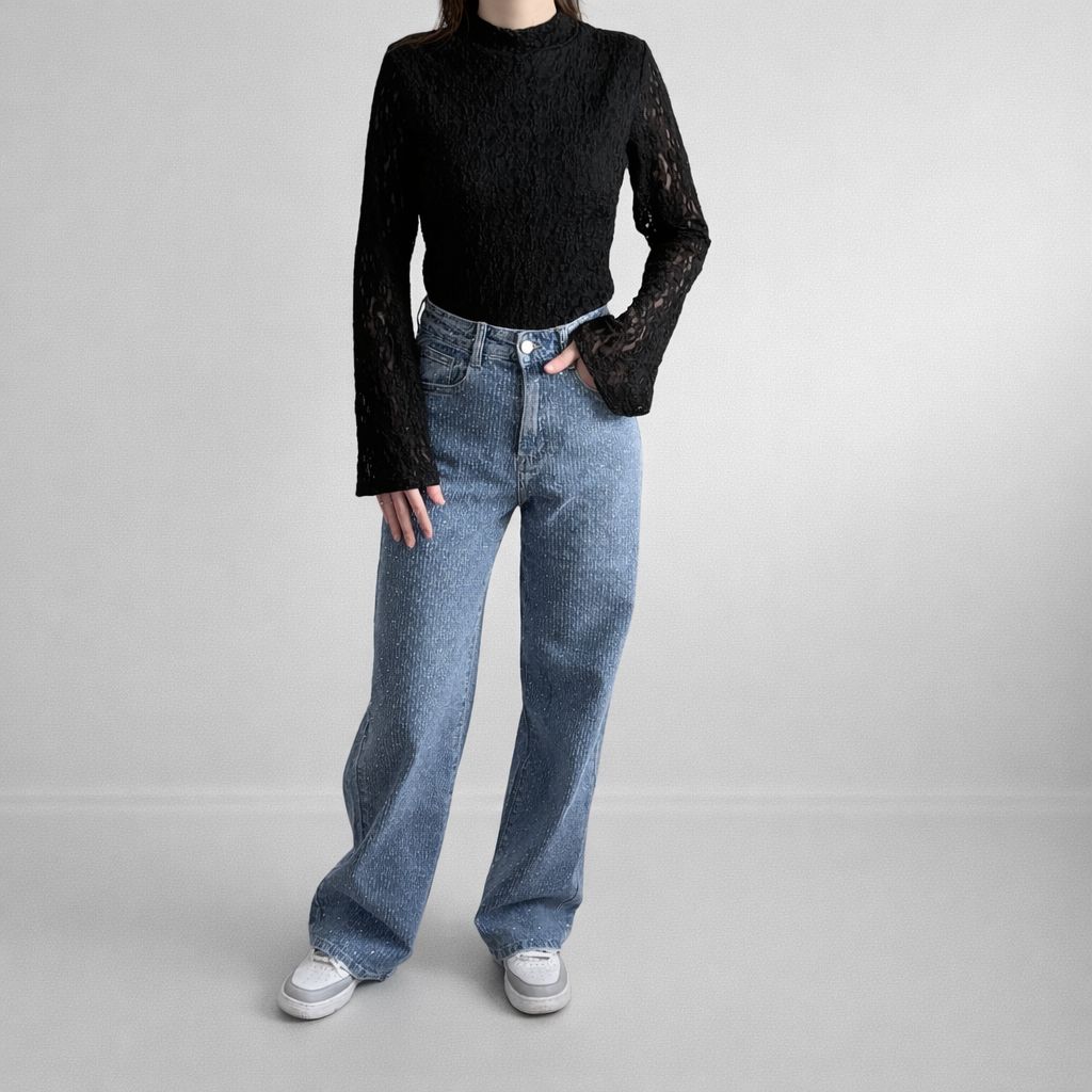 Sparkle Wide Leg jeans - 3007